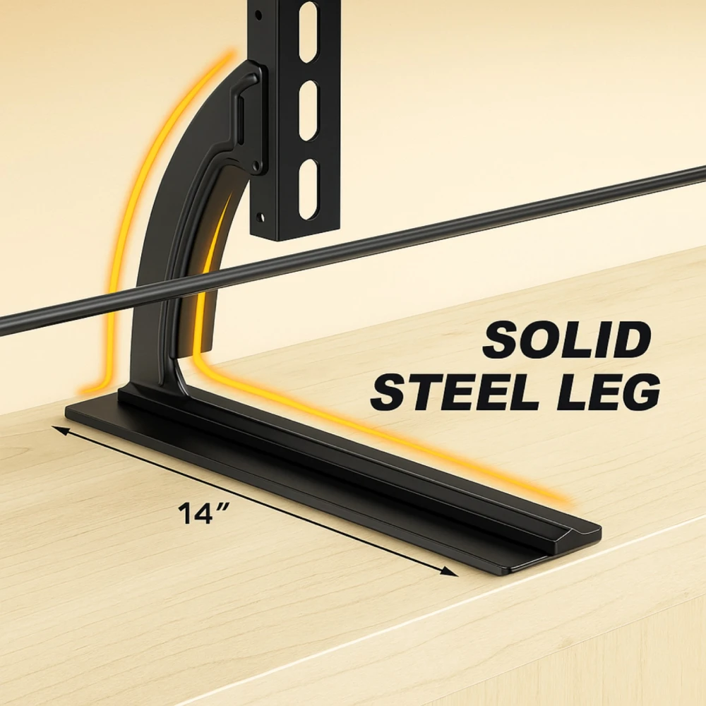 LED Table Top Leg Stand Bracket Riser Base Replacement with Height Adjustable for 32 to 75 Inch view 2